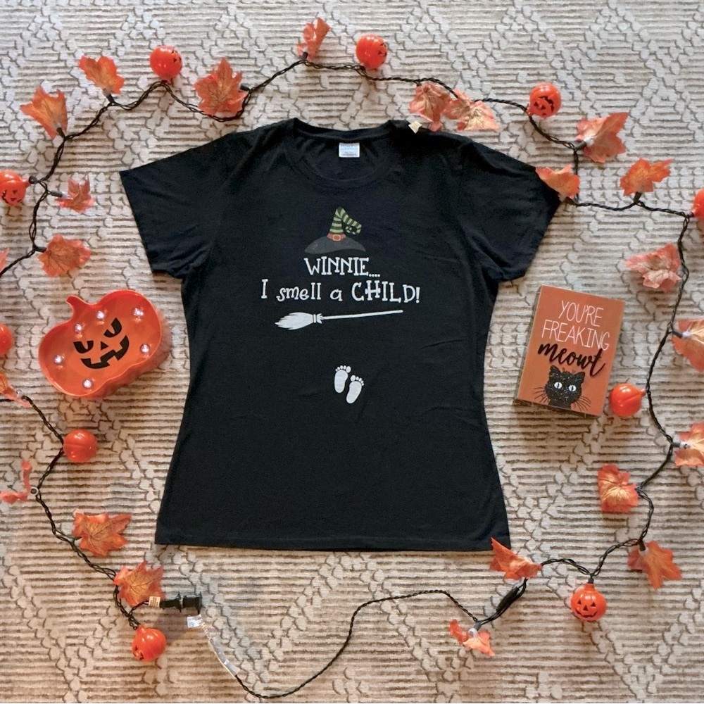 Halloween Women’s Witch Themed Baby Announcement Port & Company Gift T-Shirt